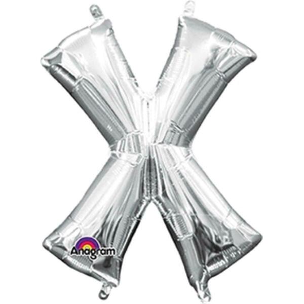 Anagram 16 in. Letter X Silver Supershape Foil Balloon 78505